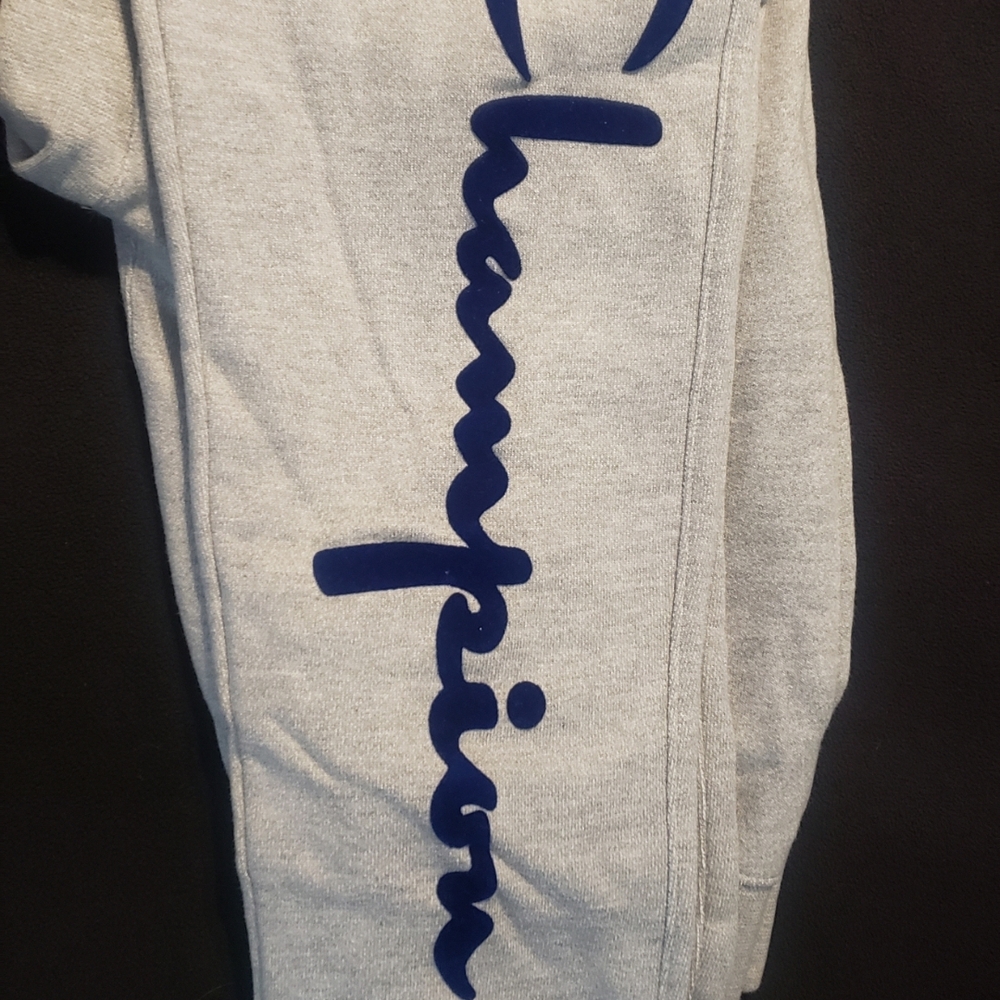 Champion Gray Sweatpants with Blue Logo